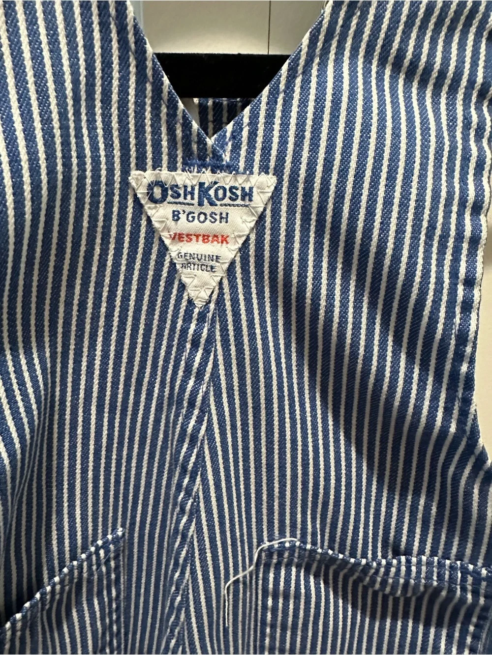 OshKosh B'gosh Vintage Blue Stripe Kids Overalls 24 months